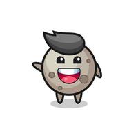 happy moon cute mascot character vector