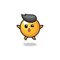 ping pong character is jumping gesture vector