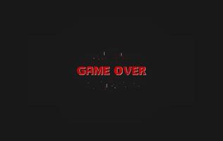 game over Pixel art design isolated on background. Pixel art for game design. vector