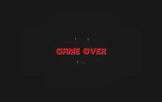 game over Pixel art design isolated on background. Pixel art for game design. vector