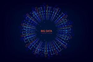 Abstract infographics visualization. Big data code representation. Futuristic network or business analytics. vector illustratione