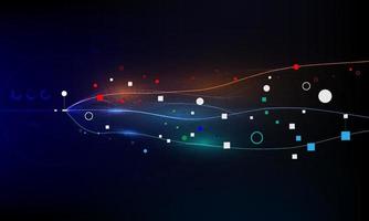 Big data concept, vector line graph of information flow node base programming