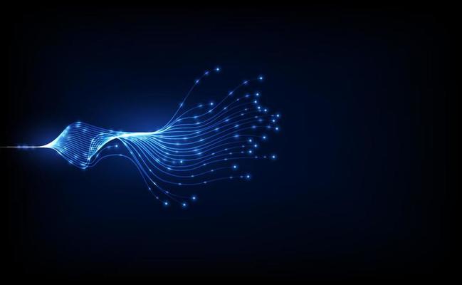 Digital Data Communication Along Fiber Optics Cable, Network Connection of Information