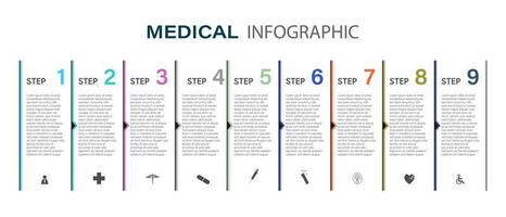 Medical information display Process chart Abstract element of the diagram diagram with step, option, section or process Vector business template for presentation Creative concept for infographic