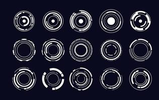 Set of Sci Fi Modern User Interface Elements. Futuristic Abstract HUD. Good for game UI. Circle elements for data infographics. Vector Illustration