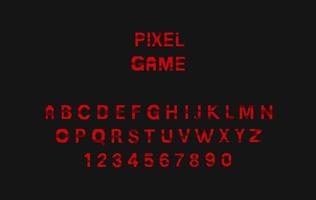 Pixel Game retro style pixel font with distortion vector