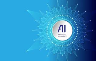 Artificial Intelligence Logo. Artificial Intelligence and Machine Learning Concept. Vector symbol AI. Neural networks and another modern technologies concepts.