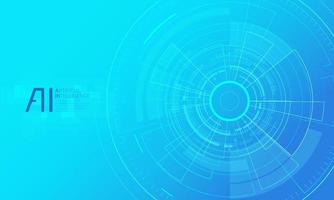 Vector Illustration artificial Intelligence landing page. Website template for ai machine deep learning technology sci-fi concept.