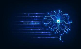 Artificial Intelligence,Technological brain and machine learning concept. Abstract circuit board. Digital innovation background. vector illustration.