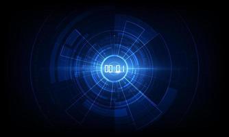 Abstract Futuristic Technology Background with Digital number timer concept and countdown, vector transparent