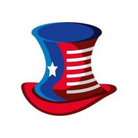 top hat USA flag vector