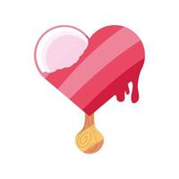 ice cream shaped heart vector