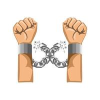 hands free from chains vector