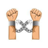 hands free from chains vector