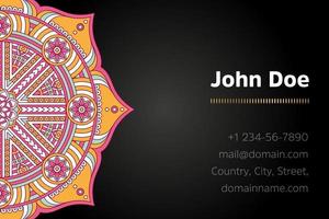 Mandala business card template vector