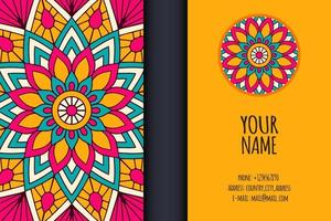 Business card with ethnic ornament vector