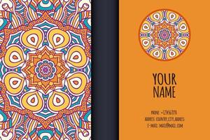 Business card with ethnic ornament vector