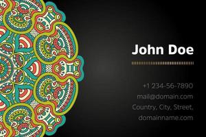 Mandala business card template vector