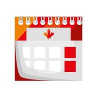 canadian calendar celebration vector