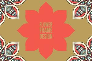Frame card design ethnic ornament vector