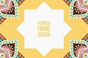 Frame card design ethnic ornament vector