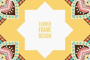 Frame card design ethnic ornament vector