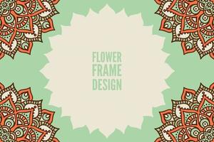 Frame card design ethnic ornament vector