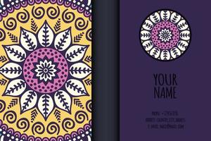 Business card with ethnic ornament vector