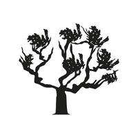 silhouette tree leaves vector