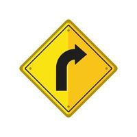 road arrow sign vector