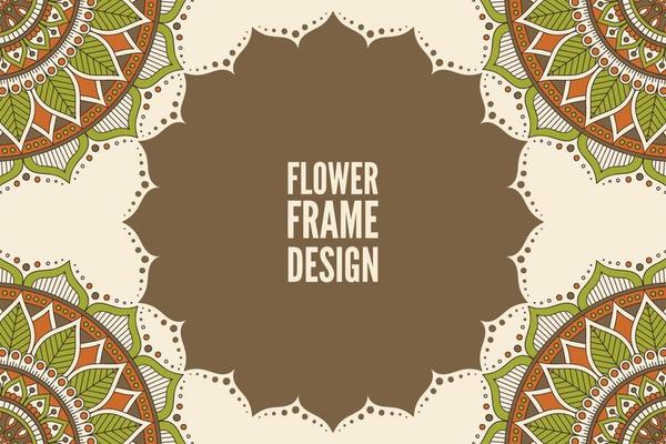 Flower frame design with mandala