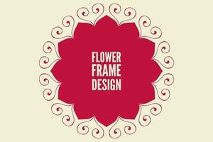 Flower frame design with mandala vector