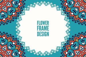 Flower frame design with mandala vector