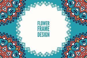 Flower frame design with mandala vector