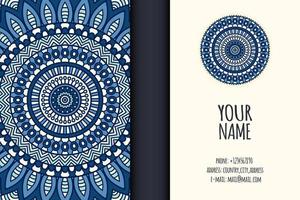 Business card with ethnic ornament vector