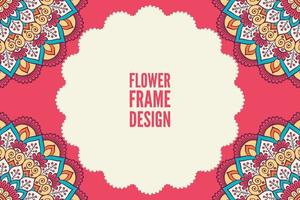 Frame card design ethnic ornament vector