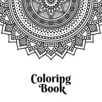 Coloring book page mandala black design vector