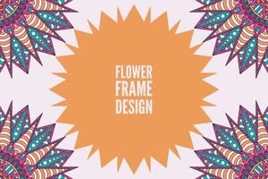 Flower frame design with mandala vector