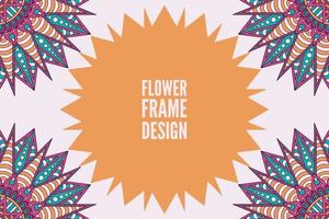 Flower frame design with mandala vector