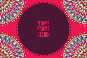 Flower frame design with mandala vector