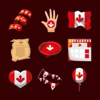 conjunto de celebración canadiense vector