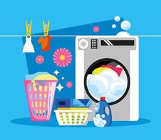 laundry room with machine vector