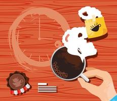 hand with coffee cup vector