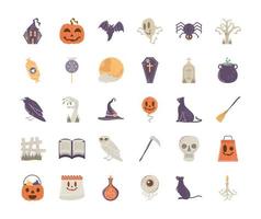 happy halloween set vector