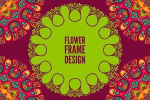 Flower frame design with mandala vector