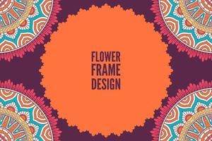 diseño de marco de flores con mandala vector