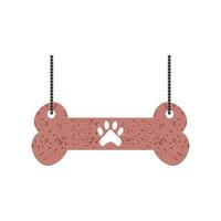 pet bone with paw vector