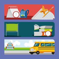 school education banners vector