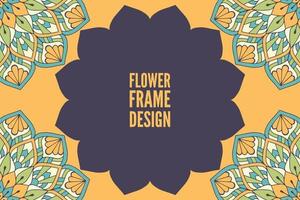 Flower frame design with mandala vector