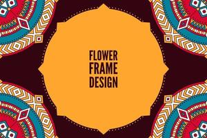 Frame card design ethnic ornament vector